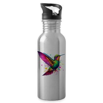Hummingbird - Water bottle with straw - silver - Right