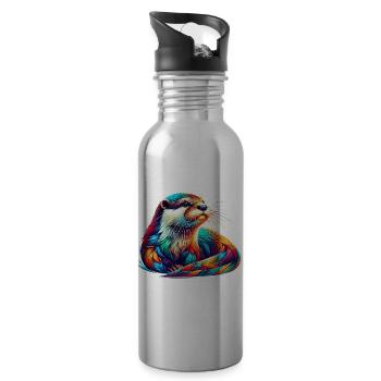 Otter - Water bottle with straw - silver - Right