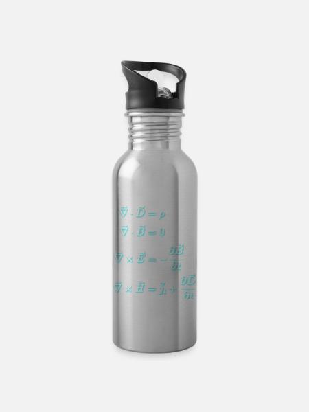 Gleichungen des Elektromagnetismus - Trinkflasche mit integriertem Trinkhalm - Lightsilver