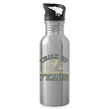 Kreide Und Zerquetsche Deine Ängste Beim Bouldern - Trinkflasche mit integriertem Trinkhalm - Lightsilver - Rechts