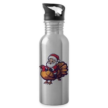 Truthan Santa Claus - Water bottle with straw - silver - Right
