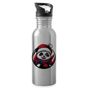 Panda Noël Noël - Gourde avec paille intégrée - argent clair - Droite