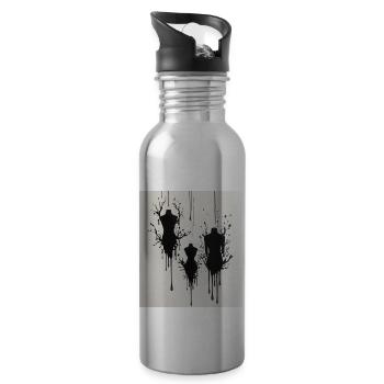Mannequins with ink stains - Water bottle with straw - silver - Right