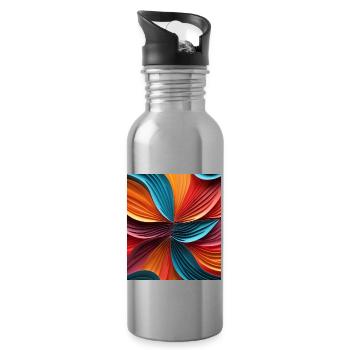 Colorful abstract paperColorful abstract with - Water bottle with straw - silver - Right
