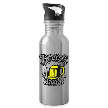 Kreisliga Bier Spruch - Trinkflasche mit integriertem Trinkhalm - Lightsilver - Rechts