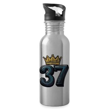 37 Nombre Couronne - Gourde avec paille intégrée - argent clair - Droite