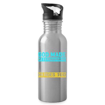 Tierarzt Tiermedizin Veterinär Tierärztin - Trinkflasche mit integriertem Trinkhalm - Lightsilver - Rechts