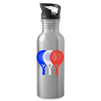 Padel-Frankreich2 - Trinkflasche mit integriertem Trinkhalm - Lightsilver - Rechts