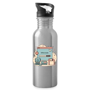 Offline Fashion Retro Internet - Water bottle with straw - silver - Right