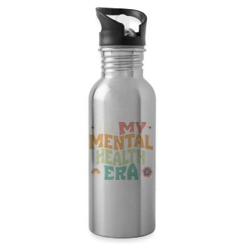 In my Mental health Era - Water bottle with straw - silver - Right