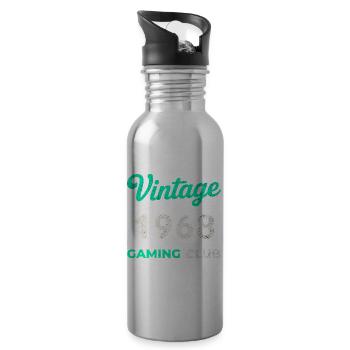 Vintage 1968 – Année de naissance rétro du Gaming Club - Gourde avec paille intégrée - argent clair - Droite