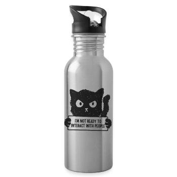 I'm Not Ready To Interact With People - Water bottle with straw - silver - Right