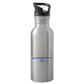 Kein Ausweis für freie Meinungsäußerung Digital Privacy Protest - Trinkflasche mit integriertem Trinkhalm - Lightsilver - Rechts