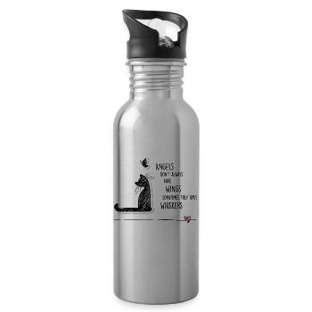 Cat angels - Trinkflasche mit integriertem Trinkhalm - Lightsilver - Rechts