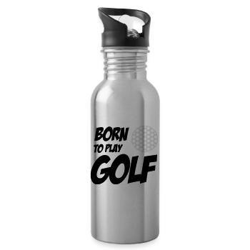 Born To Play Golf - Gourde avec paille intégrée - argent clair - Droite
