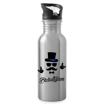 Groom Bräutigam bachelor Hochzeit stag polterabend - Trinkflasche mit integriertem Trinkhalm - Lightsilver - Rechts