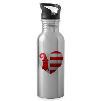 Herz (Jura) - Trinkflasche mit integriertem Trinkhalm - Lightsilver - Rechts