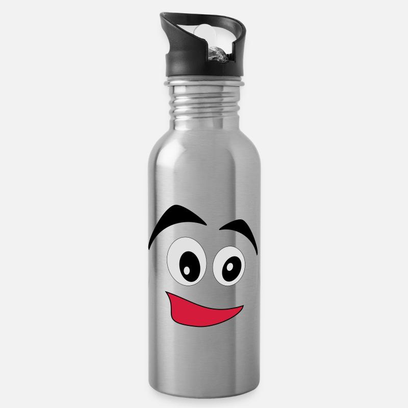 comic - Trinkflasche mit integriertem Trinkhalm - Lightsilver
