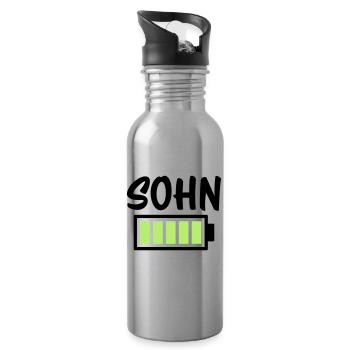 Sohn - Akku - Trinkflasche mit integriertem Trinkhalm - Lightsilver - Rechts