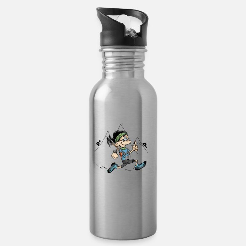 Trailrunning ist ein Super-Ultra-Trailrunner - Trinkflasche mit integriertem Trinkhalm - Lightsilver
