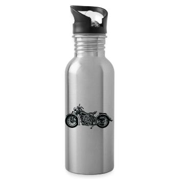 Moto Vintage Moto Vintage Moto Vintage Moto - Gourde avec paille intégrée - argent clair - Droite