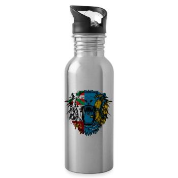 St. Pierre und Miquelon - Trinkflasche mit integriertem Trinkhalm - Lightsilver - Rechts