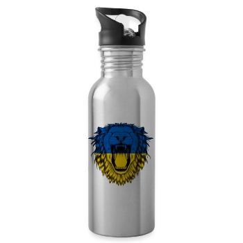 Ukraine - Water bottle with straw - silver - Right