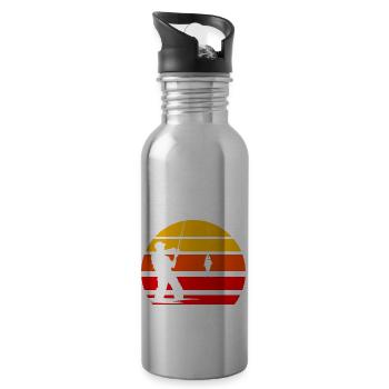 Fishing Fishing Angler Petri Heil Carp Fishing - Water bottle with straw - silver - Right