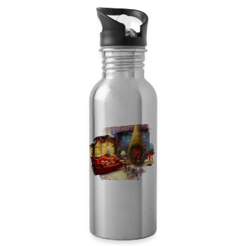Weihnachten - Trinkflasche mit integriertem Trinkhalm - Lightsilver - Rechts