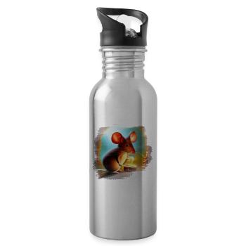 Christmas Mouse - Water bottle with straw - silver - Right