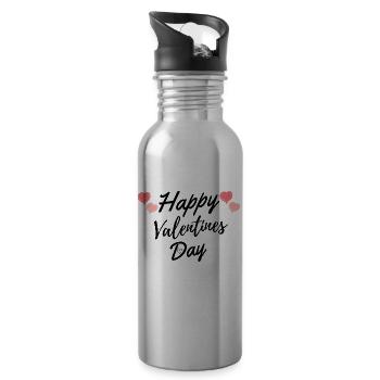 Joyeuse Saint-Valentin - Gourde avec paille intégrée - argent clair - Droite