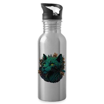 Panter Panter Vintage Gaming - Trinkflasche mit integriertem Trinkhalm - Lightsilver - Rechts