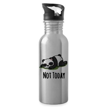 Not today Panda - funny saying gift idea - Water bottle with straw - silver - Right