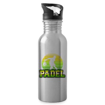 Padel Retro Sun Logo - Gourde avec paille intégrée - argent clair - Droite