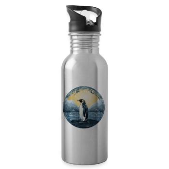 Pinguin - Trinkflasche mit integriertem Trinkhalm - Lightsilver - Rechts