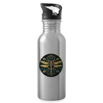 Dragonfly - Water bottle with straw - silver - Right