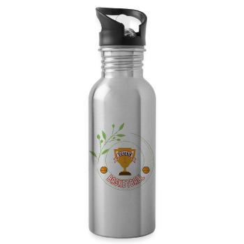 Basketballerin Siegerin Pokal Turnier Spiel Platz - Trinkflasche mit integriertem Trinkhalm - Lightsilver - Rechts