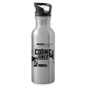 Accro au codage 11 - Gourde avec paille intégrée - argent clair - Droite