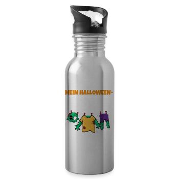 Mein Halloween Kostüm Ist In Der Wäsche Zombie - Trinkflasche mit integriertem Trinkhalm - Lightsilver - Rechts