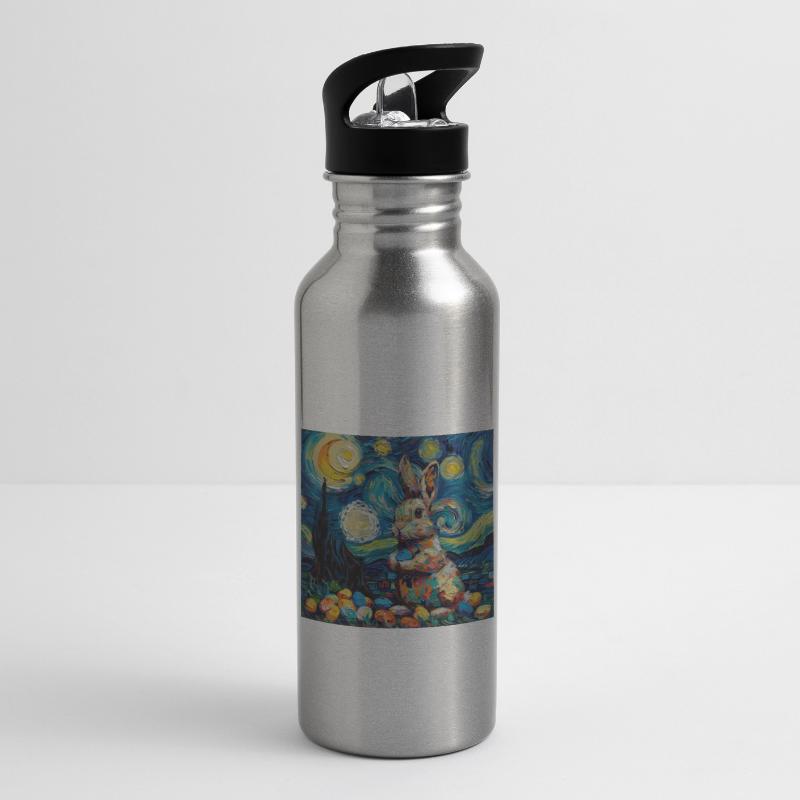 easter bunny, easter, bunny, happy easter, easter eggs Water bottle with straw
