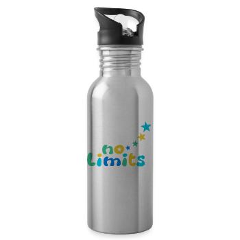 No limits Blau-Grün - Trinkflasche mit integriertem Trinkhalm - Lightsilver - Rechts