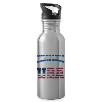 Made In Nicaragua Perfected In The Usa Nica - Trinkflasche mit integriertem Trinkhalm - Lightsilver - Rechts