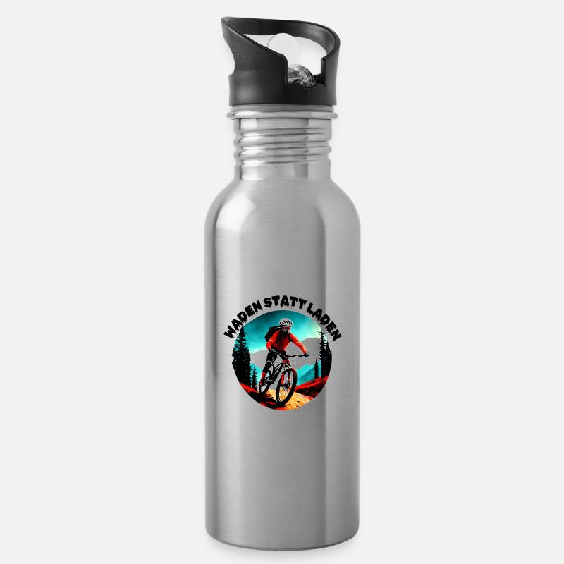 Waden statt laden - Trinkflasche mit integriertem Trinkhalm - Lightsilver