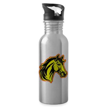 Pferd Kopf - Trinkflasche mit integriertem Trinkhalm - Lightsilver - Rechts
