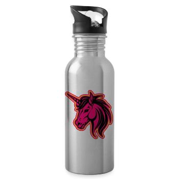 Unicorn Head - Water bottle with straw - silver - Right
