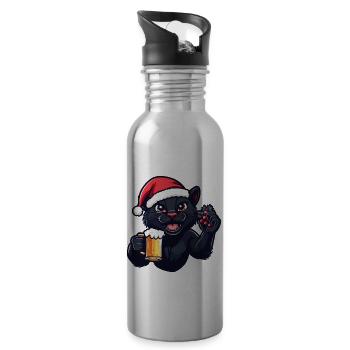 Bière Panther Noël Noël - Gourde avec paille intégrée - argent clair - Droite