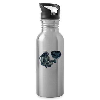 Kosmische Kaffeepause - Trinkflasche mit integriertem Trinkhalm - Lightsilver - Rechts