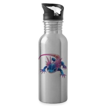Axolotl - Gourde avec paille intégrée - argent clair - Droite