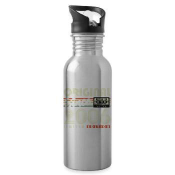 Original 2006 Vintage Vintage Birthday Retro - Water bottle with straw - silver - Right
