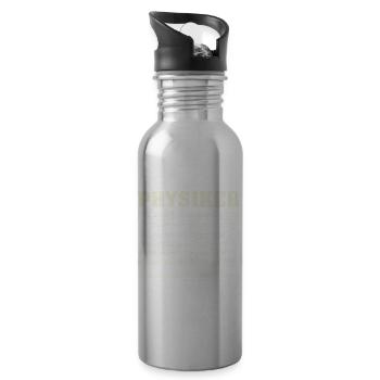 Physicist Definition – Funny Gift Design - Water bottle with straw - silver - Right